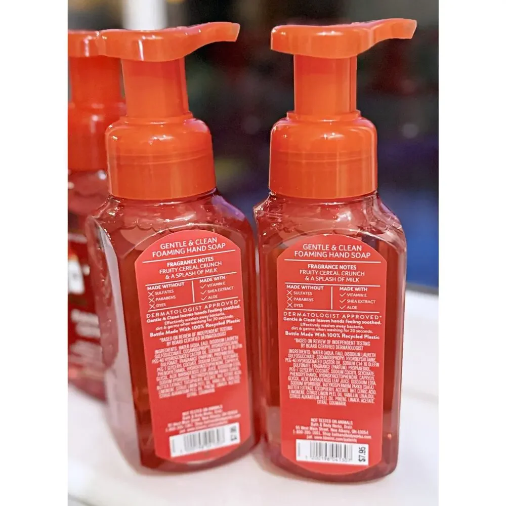 Bath & Body Works 8.75 fl oz Rainbow Cereal Gentle Clean Foaming Hand Soap x4